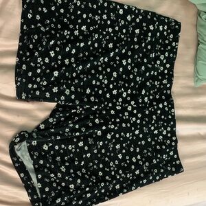 No Boundaries Black and White Floral Shorts